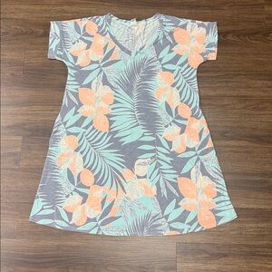 Floral Print Dress with Tropical Design
